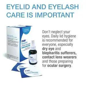 Hygienic Eyelid Cleansing Wipes and Eyelid Solution Spray for Daily Care with packaging and instructions