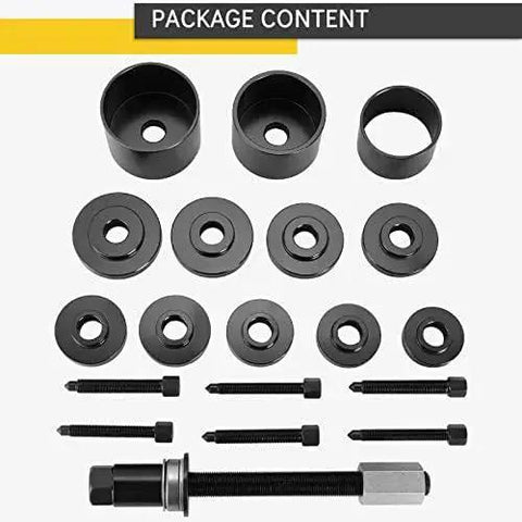 Front Wheel Drive Bearing Puller Set Universal Bearing Press Replacement Installer Removal Tool Kit For Automotive Mechanics 19 Piece