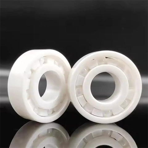 Two white 608 ceramic bearings (8x22x7mm, ABEC-9) made of ZrO2 for skate use.