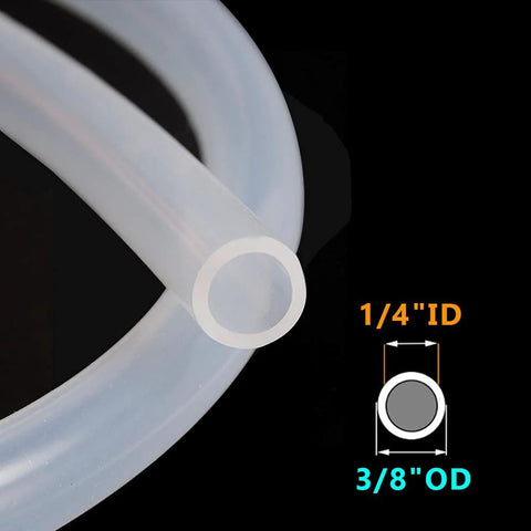 Feelers silicone tubing, 1/4 in ID x 3/8 in OD, food-grade clear silicone hose, 3.28 ft length.