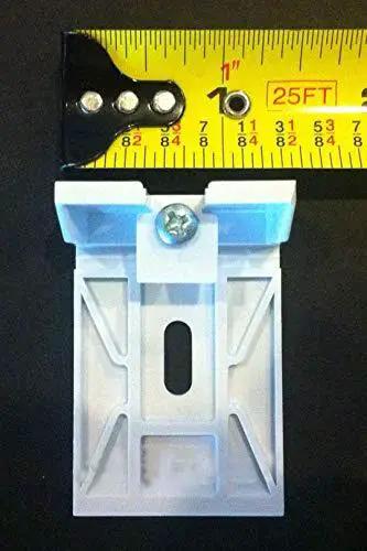 Three Duette Brackets For Applause And Duette Shades By Hunter Douglas, plastic bracket with screw, one and three eighths inch wide