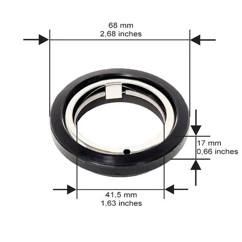 Axial Shaft Seal 40mm Replacement For IPSO And Primus Washers Fits WE110 WE132 WE165; close-up view with dimensions.