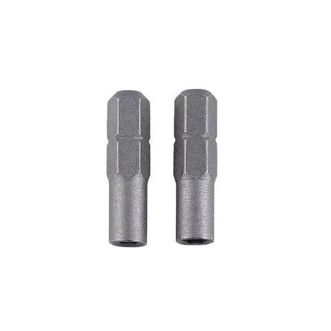 Image of 3 Pack Quarter Inch To Micro 6.35mm Hex Socket Screwdriver Bit Adapters, 25mm Long, featuring two adapters side by side.
