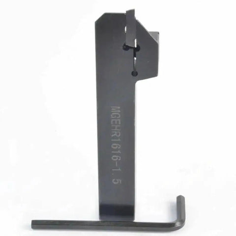 External Grooving Turning Tool Holder Kit With MGMN150-G Carbide Inserts, 100mm Shank, 16mm Diameter, shown with tool holder and wrench