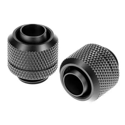 Six Pack Copper Compression Fittings For Water Cooling Systems For Gaming Rigs And PC Setups, Brass, Black Chrome Finish