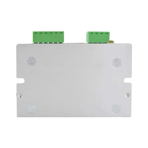 Bottom view of Digital Stepper Motor Driver DM420Y for Nema 14 17 23 Motors, showing connector ports and flat metal casing.