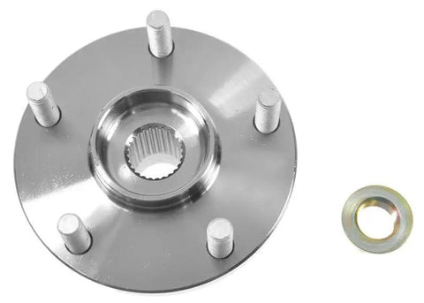 Front Wheel Hub Assembly For 1996 1997 1998 1999 2000 Toyota RAV4 Left Driver Side Or Right Passenger Side Direct Fit Replacement With Beefed Up Bearings, top view with studs visible.