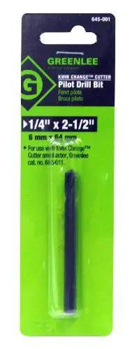 Kwik Change Cutter Pilot Drill Bit For Stainless Steel Holes One Quarter Inch By Two And A Half Inches With Quick Change Arbor