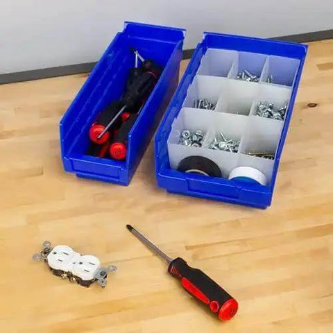 Durable Plastic Bin Cup Storage For Sorting Small Parts In Shelf Bins Two Inch By Three And One Quarter Inch By Three Inch White Case Of 48