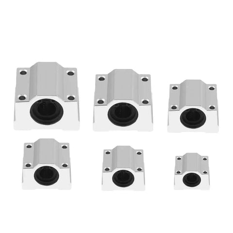 2Pcs SCS10UU Aluminum Linear Bearing Box Bushing 35mm Long Roller Slide Block For CNC And 3D Printer Upgrades, silver finish