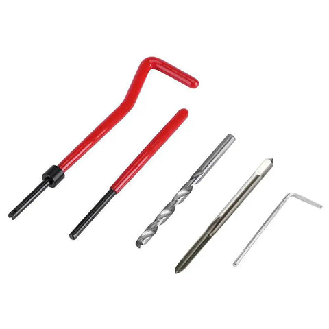 30 Piece Metric Thread Repair Kit With Helicoil Threaded Inserts And Installation Tool For M3 M4 M7 M9 M11 Threads Car Pro Coil Tool For Vehicle And Shop Repairs tools displayed
