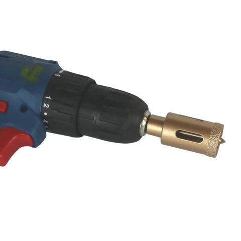 Brazed Diamond 1 Inch Hole Saw With Center Drill Bit For Ceramic Porcelain Tile Glass Marble Granite Quartz Gemstone Dry Drilling