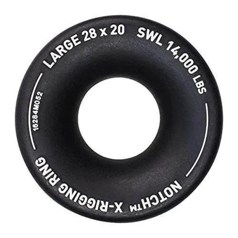 XRing Large 28mm Inner Diameter 20mm Rope Capacity Black Aluminum Ring, Milled Aluminum With Hard Coat Anodized Finish