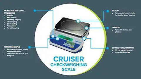 Cruiser CKT Bench Checkweighing Scale 70lb 32kg Capacity With Readability 0.002lb 1g Pro Grade Lab Scale For Precision Weighing