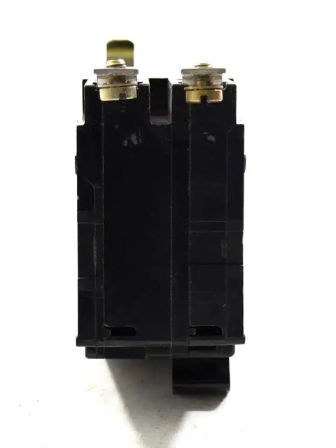 Front view of 2 Pole Bolt On Circuit Breaker 20 Amp 120 240 VAC And 48 VDC QOB220 Style UL CSA Approved for panelboards.