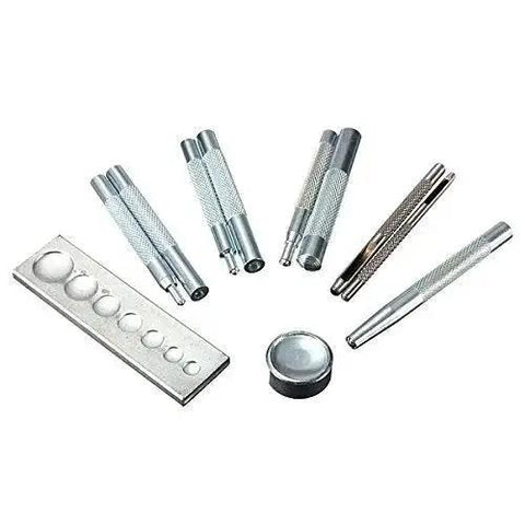Leather Craft Rivet And Snap Kit Set 11 Piece Die Punch And Rivet Setter Tool With Base for leatherworking projects