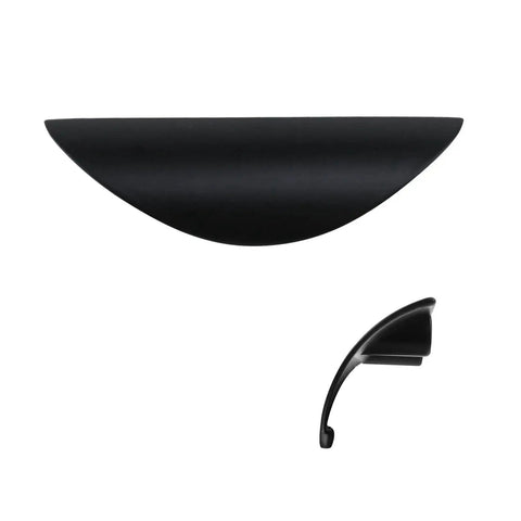 10 Pack Crescent Drawer Pulls Black Zinc Alloy Nordic Style Cabinet Wardrobe Handles 32 mm Hole Centers