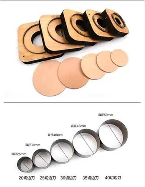 Heavy Duty Pro Grade Round Circle Cutting Mold For Leather Crafts 120mm with precision steel blade and die cut punches for tags