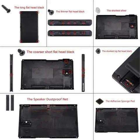 Soft Touch Black Console Back Plate Replacement For Nintendo Switch With Kickstand Easy Install Durable DIY Shell Case components