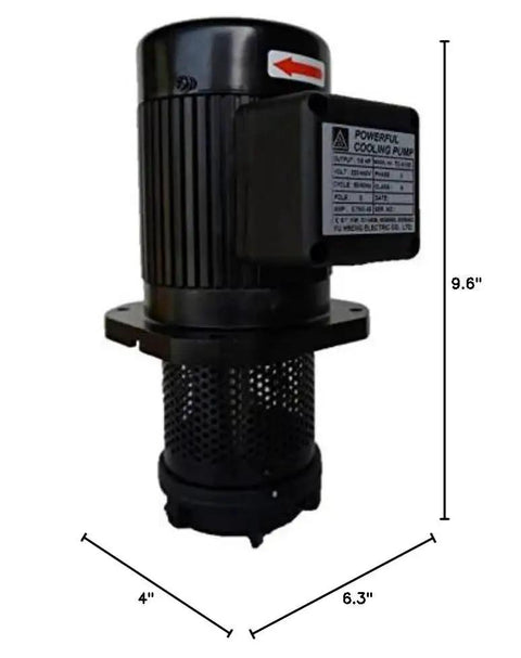 Machine Tool Circulation Coolant Pump TC8100, A True Workhorse With 100 mm Immersion Length, Four Inches, Three Eighth Inch NPT Thread.