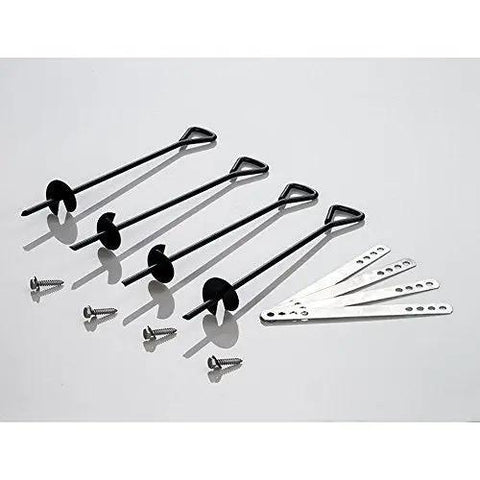 Heavy Duty Steel Anchor Kit For Wooden Playsets With 4 Anchors And Mounting Brackets Galvanized Hardware And Clear Instructions
