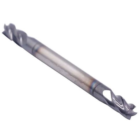 Solid Carbide Square End Mills Set Pro Grade Double End 4 Flute AlTiN Coated 35 Degree Helix One Eighth Inch Cutting Diameter