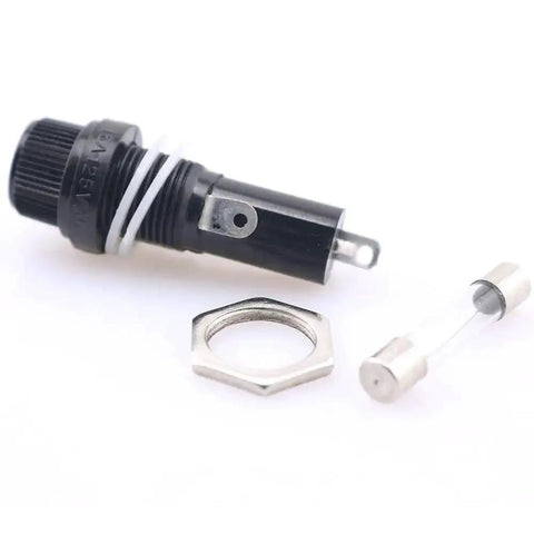 4 Pack 6x30mm Fuse Holders Panel Mount Screw Cap Style Built To Last For 250V AC 10A And 125V AC 15A Fuses, Black Plastic