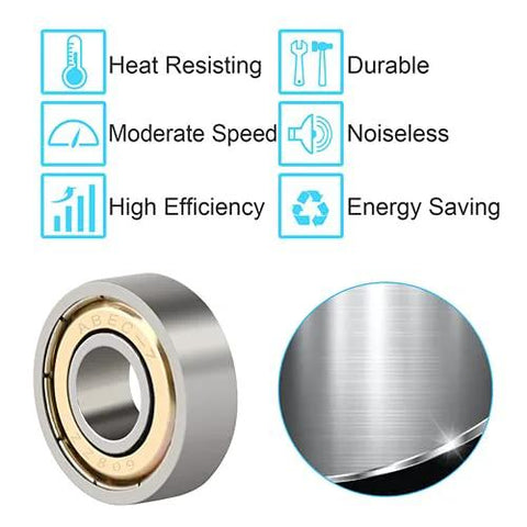 608 ZZ metal ball bearings, double shielded 8x22x7 mm for skateboards/inline skates, 4 pcs
