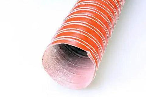 SCAT Flex Duct Silicone Impregnated Fiberglass With Steel Wire Reinforcement For Intake, Cooling And HVAC Routing, 51mm ID, 1m, Red