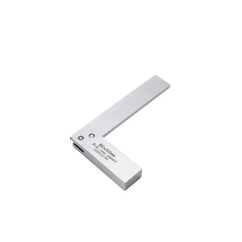 Pro Grade Machinist Square For Precision Layout And Machine Setup, Wide Seat 90 Degree Right Angle Ruler In Hardened Steel, L Shape Measuring Tool 3.2 x 2 Inches, DIN 875 Grade 1, Precision Ground, 1 Pc. showcasing 80x50 mm size engraved.