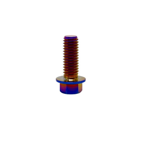 Titanium Flange Hex Head Bolt M6x1.0x13mm Burnt Blue 6AL4V Aerospace Grade Ti Bolt for Motorcycle and Car Modifications
