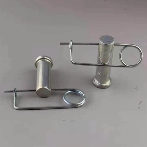 10 Piece Brooch Shape Cotter Safety Pins in galvanized carbon alloy steel with heavy duty quick lock spring design, side view