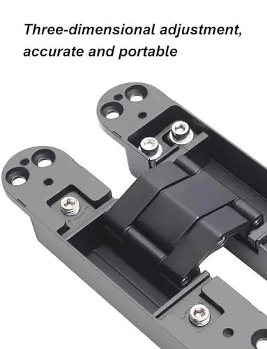 Concealed Three Way Adjustable Silent Hinges Set Hidden Door Hinges 180 Degree Opening 246mm X 34mm Durable No Fuss
