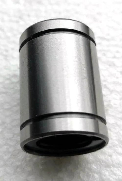 Side view of three eighths inch inner diameter ball linear bushing bearing with resin retainer, five eighths inch outer diameter, seven eighths inch width