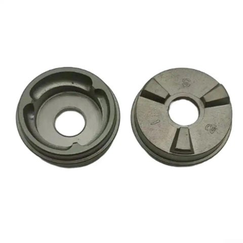 Two metal clutch cam discs for BFS451/DFS451 cordless drywall screwdriver; round discs with central holes.
