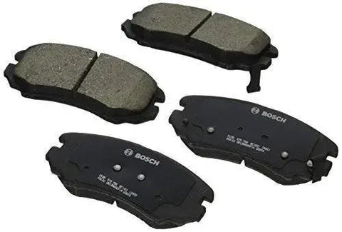 Front view of Bosch BC1421 QuietCast ceramic brake pad set, 4-piece front brake pads.