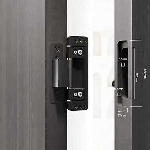 Ultra Thin Hidden Door Hinges For Secret Rooms Invisible Concealed Hinges Heavy Duty Adjustable Butt Hinges Two Pack Black