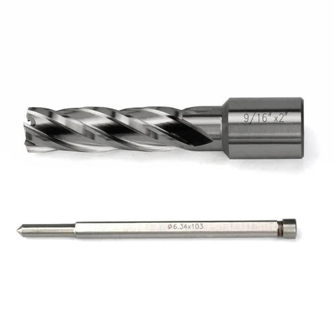 Annular Cutter Kit For Magnetic Drill Press With Weldon Shank 3/4 Inch 9/16 Inch Cutting Diameter 2 Inch Cutting Depth HSS Slugger Bits