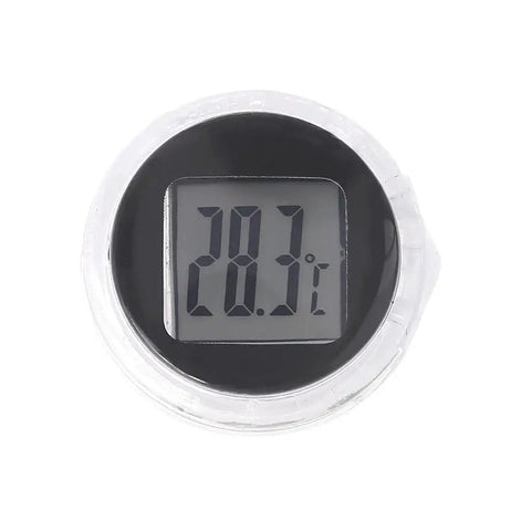 Front view of Stick On Waterproof Digital Thermometer For Motorcycles With 3M Adhesive showing temperature display.