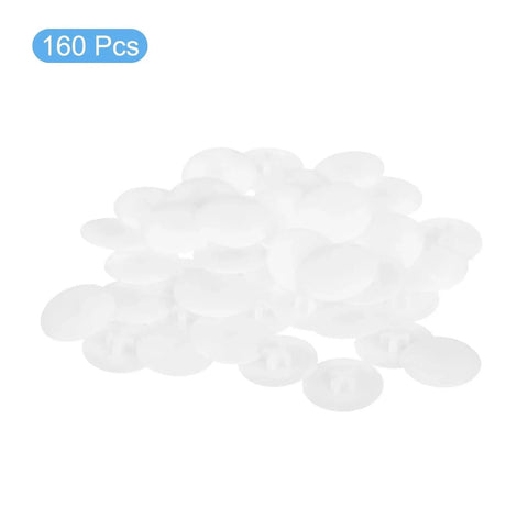 160 Pack 17mm White Screw Cap Covers Waterproof Plastic Decorative Caps For Phillips Cam Lock Nuts And Self-Tapping Screws, PP Material