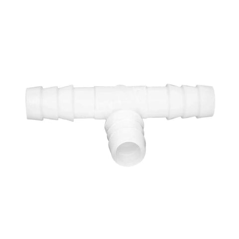 JoyTube 1/2 in hose barb tee fitting, white plastic, 3-way connector, pack of 6