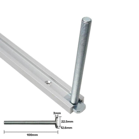 Must Have Track Knob Kit And Track Bolt Set For Woodworking Jigs And Fixtures, T-slot bolt and miter track close-up