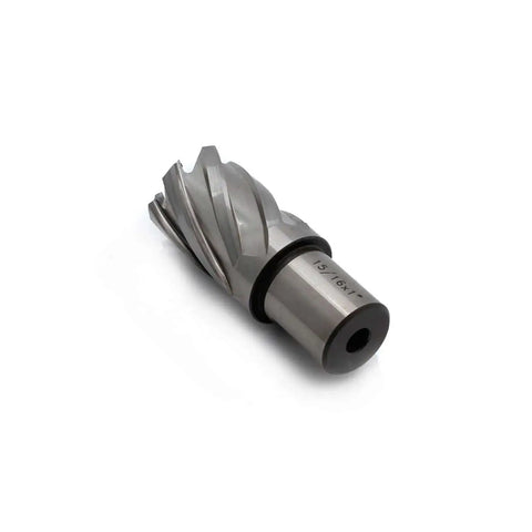 Annular Cutter 15/16 Inch Cutting Diameter With 1 Inch Depth, 3/4 Inch Weldon Shank And 2 Flats, Pilot Pin, For Magnetic Drill Press, Designed For Fast Holes Up To Ten Times Faster Than Standard Bits