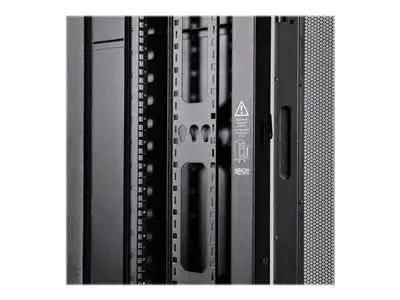 Close-up of Side Panel for SR42UB Rack Enclosure With Key Lock Latch Black, heavy-duty metal construction in black.