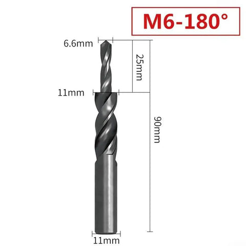 Dual Function HSS Cobalt Two Stage Step Drill Bit For Metal With 90 And 180 Degree Second Stage Profiles, showing measurements