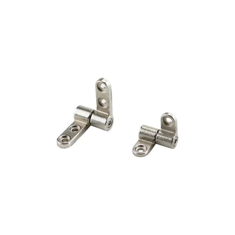 Two 360-degree zinc alloy torque hinges with free-stop damping and mounting lugs