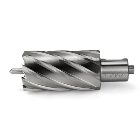 Annular Cutter Kit For Magnetic Drill Press With 1 5/16 Inch Cutting Diameter And 3/4 Inch Weldon Shank HSS Slugger Bits For Heavy Duty Metal Milling Magnetic Drills JESTUOUS, showing front view with 1-5/16 inch diameter marking.