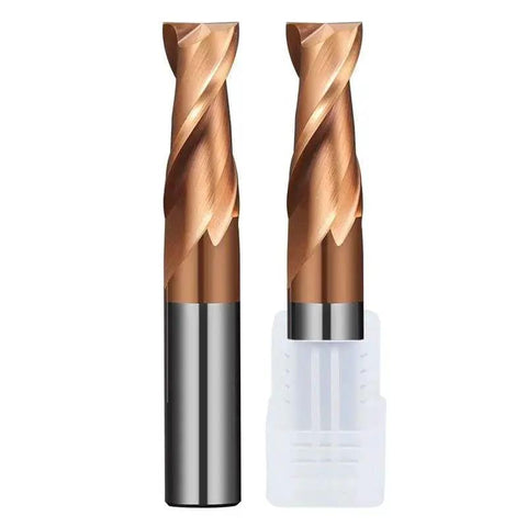 Six Piece Carbide End Mill Set For Steel Upcut CNC Router Bits With Square Nose And Center Cutting TISIN Coated