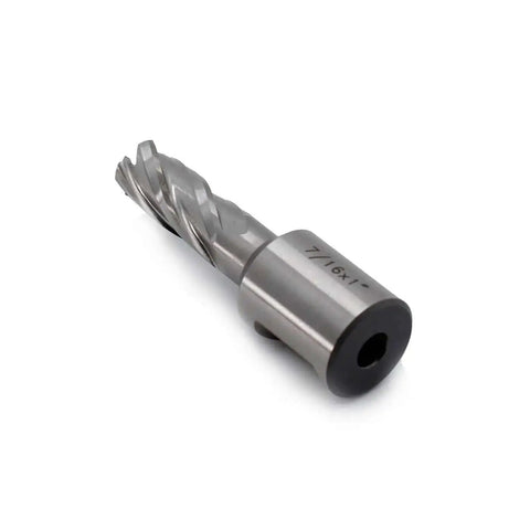 Annular Cutter For Magnetic Drill Press 7/16 Inch Diameter, 1 Inch Cutting Depth, Weldon Shank 3/4 Inch With Two Flats