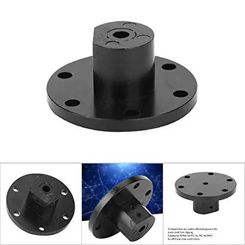 Black 6mm inner diameter flange coupling for mecanum wheel motors with anti-slip grip for precision robotics projects